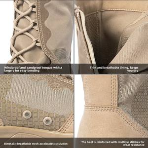 รองเท้าบูทผู้ชายคุณภาพพรีเมียมสำหรับการรบแบบยุทธวิธี กันน้ำ ทนทาน เหมาะสำหรับกิจกรรมกลางแจ้ง รองรับข้อเท้า - Product Image 4