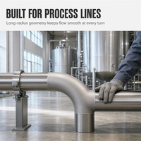Coude à 45 degrés en acier inoxydable WP316L SCH80, soudé bout à bout, pour traitement chimique haute température, usiné CNC de précision, conforme ASME B16.9 ASTM A403