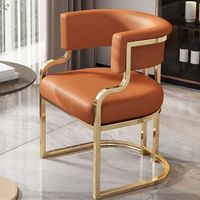 Chaise de salle à manger en cuir moderne et durable de luxe léger pour hôtel, réception, salon de manucure, maquillage