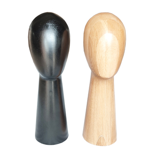 Benutzer definierte schöne Perücke Display Massivholz Hot Sale Kopf Modell männlich Holz Kopf stehen Schaufenster puppe für Hut Display - Product Image 1