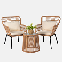 Ensemble de canapés de jardin de luxe en rotin tressé pour terrasse, mobilier d'extérieur moderne pour salon et chambre, table et chaises en rotin PE