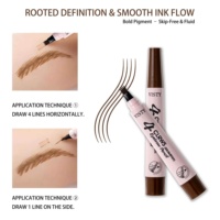 Stylo à sourcils liquide 3D naturel VISTY, pointe à 4 brins, waterproof, 4 couleurs, maquillage pour sourcils en marque blanche, commande en gros disponible