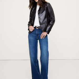 Veste en cuir noire de style années 90, élégante et tendance, costumes et blazers pour femmes, blazers pour femmes, logo personnalisé en usine, blazer décontracté pour tous les jours - Product Image 2