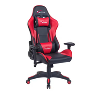 Chaise de Gamer Pivotante Extensible en Cuir PU Rouge au Design Moderne avec Structure en Acier