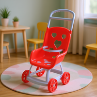 Poussette Pliante en Plastique pour Poupées, Jouet pour Filles de 2 à 9 Ans, Jeu d'Imitation Parental, Sac en Maille