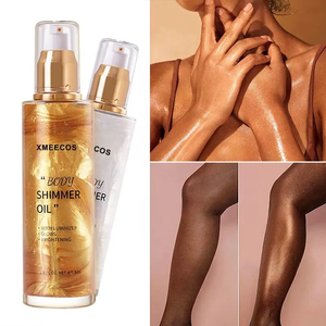 Etiqueta privada Vegan Body Glitter <span class=keywords><strong>Highlighter</strong></span> <span class=keywords><strong>Iluminador</strong></span> Bronceador líquido Body Glow Oil Body Shimmer con ingredientes minerales - Product Image 4