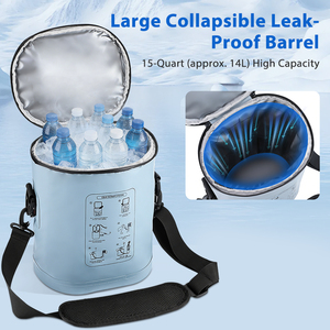 Fitease Grau 15QT Auslaufsicheres Eisfass Verstellbare Gurte 8-12 Stunden Kühlung Tragbares Kältetherapie-<span class=keywords><strong>System</strong></span> 5 Fließmodi 6 Timer CE - Product Image 6