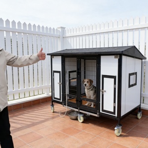 Moderna Casa Plegable para Mascotas de Acero Inoxidable y Madera con Diseño Giratorio para Animales Pequeños - Jaula de Lujo para Sala de Estar - Product Image 2