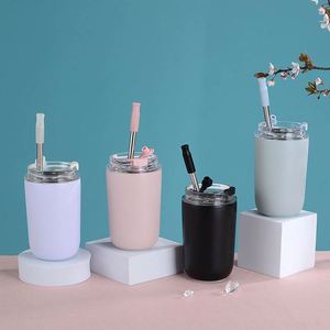 School Portable Mini Stainless Steel Tumbler with Straw Travel Vacuum <b>Hot</b> <b>Drinks</b> Reusable Coffee Mug Wedding Insulated - Product Image 6