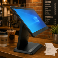 Моноблочный POS-терминал с двумя сенсорными экранами, Windows 11 Pro, корпус из литого алюминия, для ресторанов/кофеен