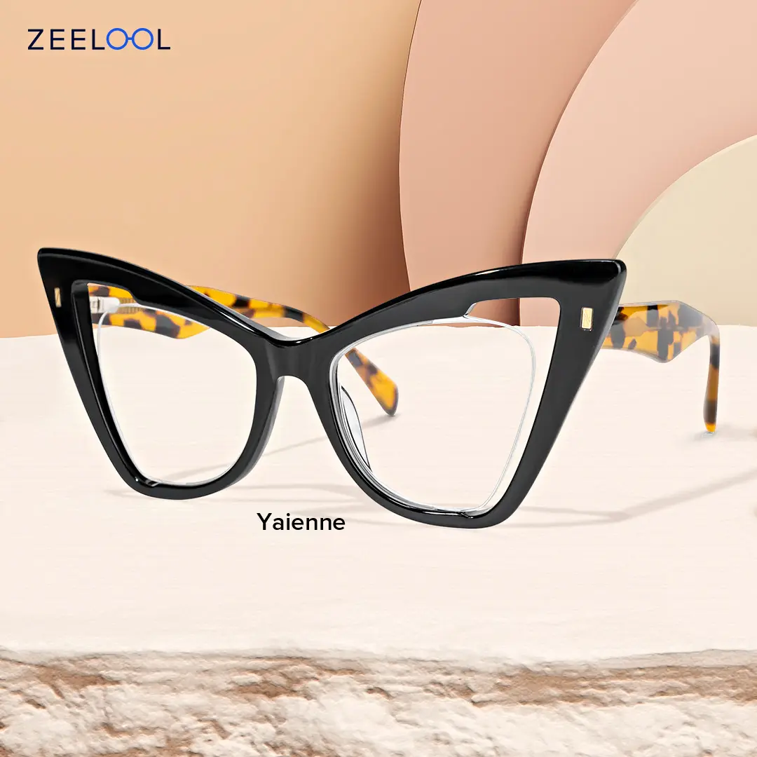 brand Wholesale ladies girls Top Selling Stylish wholesale cateye black frames eyeglasses acetate for women