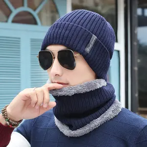 winter men hat and scarf two piece sets