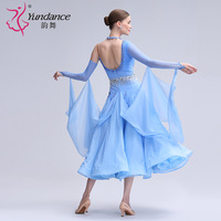 B-24121 Yundance personnalisé nouvelle robe de danse de salon de haute qualité en mousseline de soie bleu clair grâce tango robes de danse de salon à vendre
