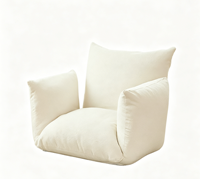 Canapé paresseux tout-en-un, avec coussin moelleux attrayant et bien fait, dossier et assise pliables de style japonais minimaliste.