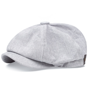 Berretto Ottagonale Vintage Britannico in Lino Stile <span class=keywords><strong>Peaky</strong></span> <span class=keywords><strong>Blinders</strong></span>, Cappello Newsboy Traspirante per Teste Grandi - Product Image 4