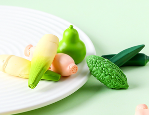 Casa de muñecas para niños, juego de comida, resina vegetal en miniatura, calabaza artificial realista, raíz de loto, pimienta, melón, okra, calabaza para bolsa ciega - Product Image 6