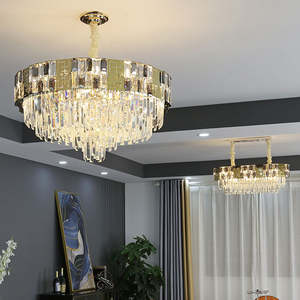 Nouveau design de lustres en cristal K9 de luxe pour hôtels luminaires suspendus à haut plafond avec télécommande pour le salon - Product Image 5