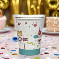 Gobelets en papier jetables à paroi simple imprimés clown - Épais, durables, pour usage quotidien, fête, boissons pour les rassemblements