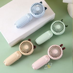 Ventilateur portable pliable rechargeable à piles, design dessin animé, pour bureau, cadeau - Product Image 4