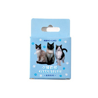 Paquete de 45 Pegatinas de Papel con Diseño de Gatitos para Selfies, Lindas Pegatinas de Gatos de Dibujos Animados para Decorar Cuadernos, Fundas de Teléfono y Más