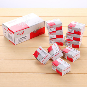 Deyi Paper <b>Clips</b> 3# Nickel Plated Metal 10x100 Pcs Office Stationery - Product Image 2