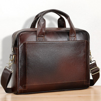 Sac à bandoulière pour ordinateur portable en cuir véritable pour hommes, 15,6 pouces, grande capacité, imperméable, super léger, réduction de la charge