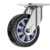 Roue pivotante industrielle 4-8 pouces avec bande de roulement en polyuréthane, roulement à billes en acier robuste 260 kg pour chariot à main