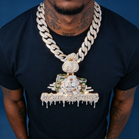Collar de Plata de Ley S925 con Moissanita y Letra Corazón, Cadena Cubana Estilo Hip Hop, Certificado GRA, Lujo para Hombre, Fiesta Cristiana