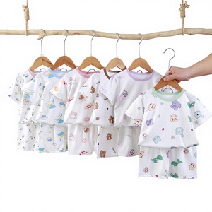 <span class=keywords><strong>Pigiama</strong></span> Estivo a Maniche Corte per Bambini, Completo Cartoon per Ragazzi e Ragazze, Abbigliamento Leggero e Morbido per Aria Condizionata - Product Image 1