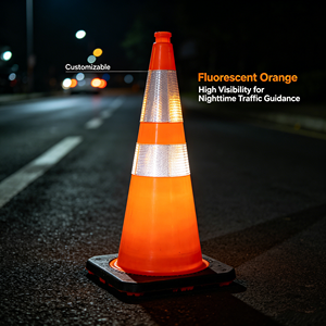 Cono de Tráfico de <span class=keywords><strong>Material</strong></span> Reciclado Ecológico, Cono de Seguridad Reflectante de Alta Visibilidad para Proyectos Sostenibles, Personalizable - Product Image 4