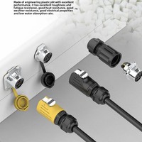 LP20 10A étanche Aviation Plug Socket Power Supply Wire Circular Flange Screw Lock 2/3/4/5/6/7Pin Connector Copper Contacts"