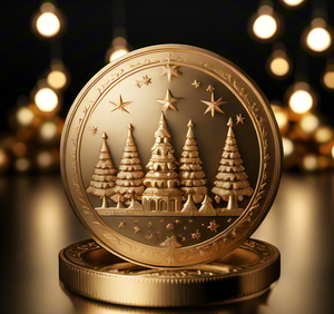 JinRuiXiang - Medallas y Monedas Personalizadas, Monedas Físicas de Metal Dorado con Diseño de Santa Claus - Product Image 2
