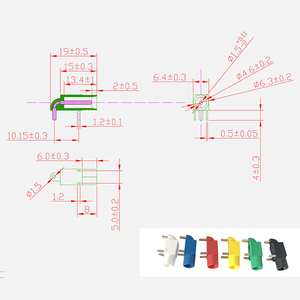 Prise femelle à <span class=keywords><strong>3</strong></span> <span class=keywords><strong>broches</strong></span> pour PCB EEG EMG DIN42802 <span class=keywords><strong>Connecteur</strong></span> 1,5 mm - Product Image 3