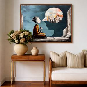 Cuadro Decorativo de Lienzo Enmarcado con Diseño de Burbujas de Ensueño, Arte Abstracto Minimalista en Tonos Neutros para Dormitorio, Lienzo Texturizado de Gran Tamaño - Product Image 2