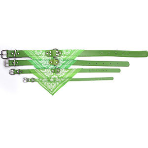 Collar Duradero para Perro con Pañuelo <span class=keywords><strong>de</strong></span> Cuero PU con Estampado Paisley, Pañuelo Triangular Ajustable para Cachorros y Perros Pequeños y Medianos - Product Image 6
