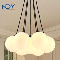 Lustre moderne à bulles, globe en verre givré, luminaire suspendu pour salon, salle à manger, îlot de cuisine, décoration