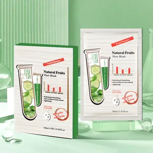 Wholesale Private Label Moisturizing Whitening Brightening Green Melon Fruit Facial Skin Care Sheet Cotton Vegan Face Masks
