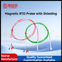 Sensor de temperatura RTD PT100/PT1000 de alta precisión con Sonda magnética y cable PTFE Instrumentos de temperatura personalizables de 3 hilos