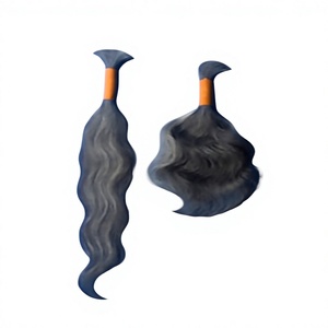 Extensions de cheveux naturels vierges indiens gris, à trame unique, en vrac - Product Image 1