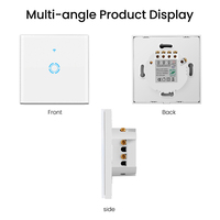 Interrupteur mural tactile intelligent HONPNK Eu Us Wifi pour maison intelligente, 1/2/3 gang, panneau en verre, interrupteur lumineux, interrupteur intelligent