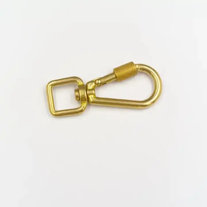 Factory Hot Sale dog leash metal clips solid brass swivel snap clasp hook with lock