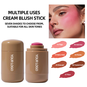 OEM Etiqueta Privada logotipo personalizado maquillaje facial cosméticos <span class=keywords><strong>contorno</strong></span> y rubor en palo personalizado labio y mejilla tinte vegano crema rubor - Product Image 5