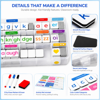Set Permainan Magnet Kulkas Huruf Magnetik Phonics ABC dengan Folder Pembuat Kata Huruf Alfabet Magnetik Bersuara