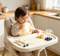 Tapis en silicone personnalisé, tapis d'alimentation en silicone nuage, design classique, tapis antidérapant pour bébé, pour les repas des tout-petits et des enfants