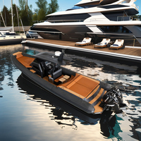 Bateau pneumatique semi-rigide (RHIB) de luxe certifié CE, 38 pieds, double coque en aluminium, ORCA, moteur hors-bord pour la navigation de plaisance et le yachting