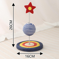 Offre Spéciale : Lit-griffoir pour chat intégré avec corde étoilée, grande boule à griffer et bac de jeu, pour jeu d'intérieur, Vente en gros
