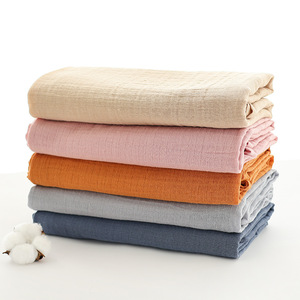 Couverture en mousseline Vibozhuang 100% coton 110x110cm pour nouveau-né, couverture de poussette, couleur unie - Product Image 3