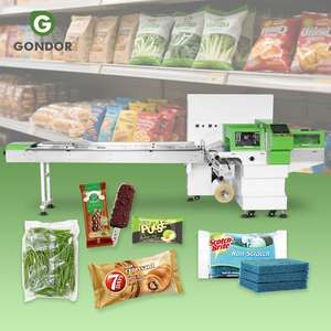 Machine d'emballage pour pains à hamburger, biscuits, sachets de papier, glaces, avec dessiccant et alimentateur automatique - Product Image 1