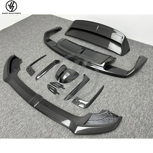 Pare-chocs en fibre de carbone style W12 pour Bentayga 2016-2018, finition brillante, tissage sergé, diffuseur avant/lèvre arrière/aileron/couvercle de rétroviseur - Product Image 3