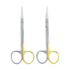 Ciseaux pour la paupière irisée avec pointes courbées TC, ciseaux chirurgicaux ophtalmiques pour tissus, 110 mm ou 11 cm, en acier inoxydable allemand - Product Image 1